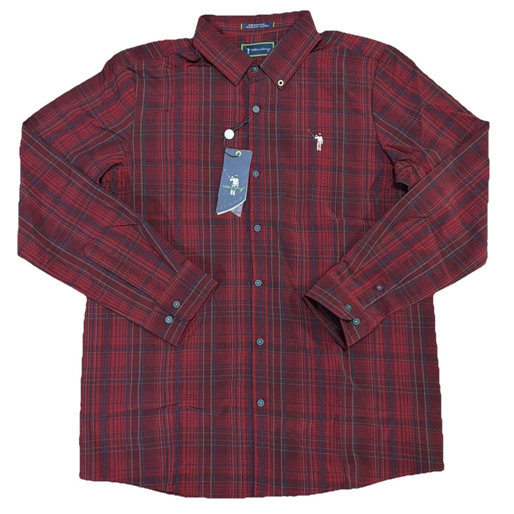 William Murray The Irreverent Red Plaid Button Down Long‎ Sleeve Men Med Shirt